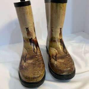 Extreme Sports Power Rubber Boots With Horse Design. Size 3